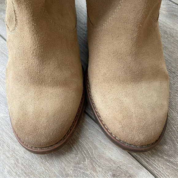 Zara Tan Suede  Wedge Boots - Picture 4 of 14